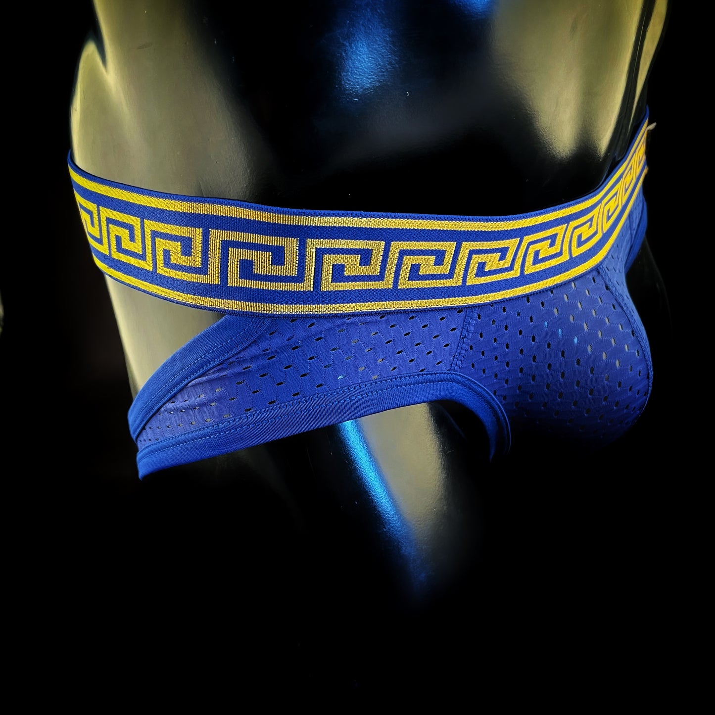 Jockstrap Azul Grecas Doradas