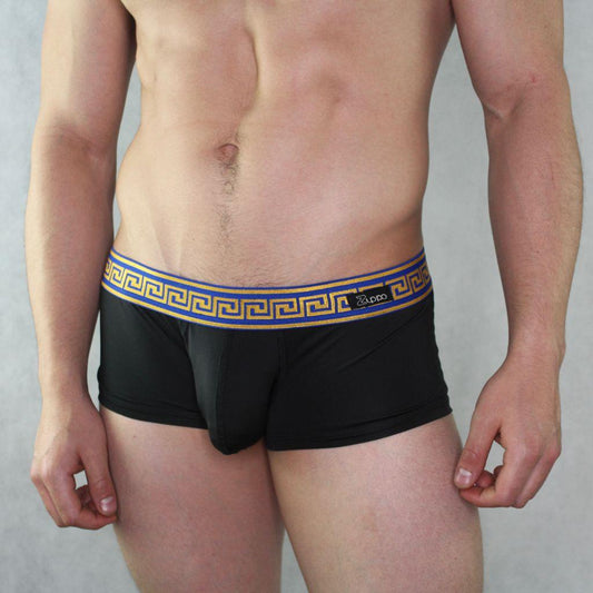 Boxer Negro Grecas Azul Con Dorado